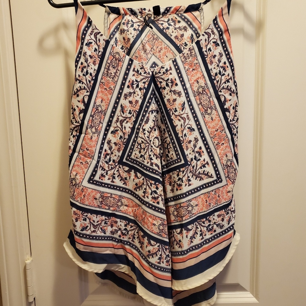 Multicolor Floral Asymmetrical Top